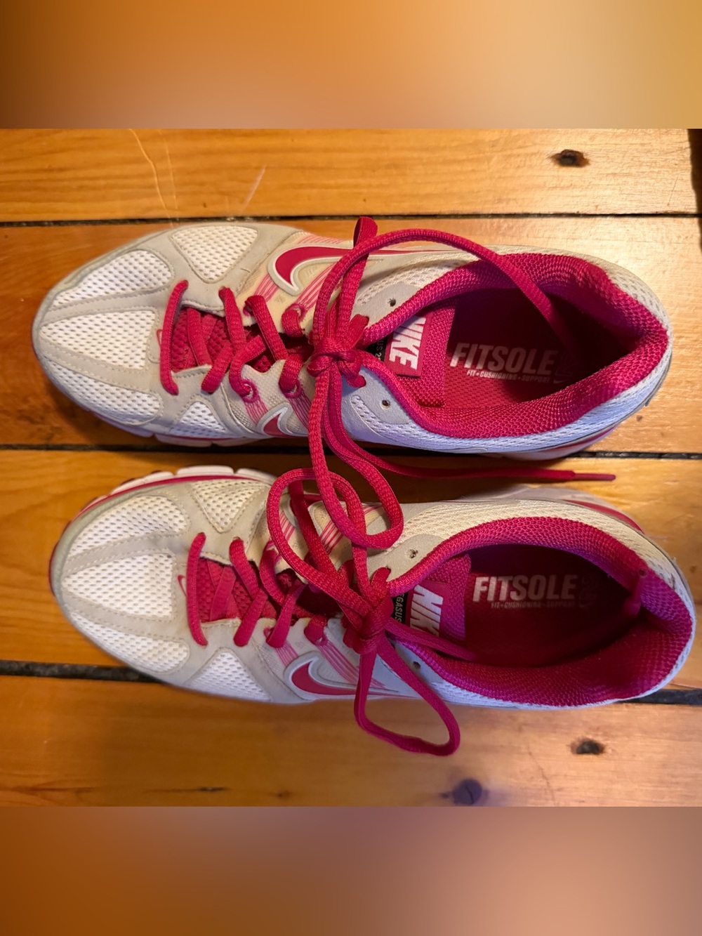 Nike Air Pegasus+ 27 White Pink Running Shoes SIZE 8